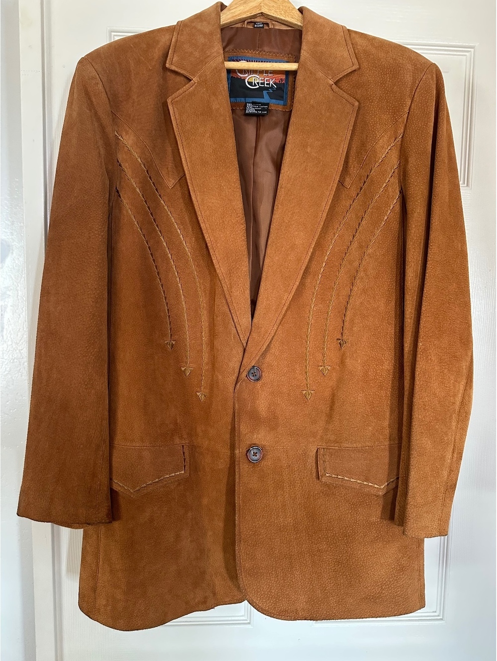 Cripple Creek Men's Genuine Leather Western Jacket - Size Medium - Brown